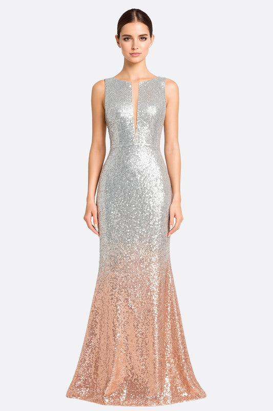 Elyndra | Gold Ombre Sequin Mermaid Gown1