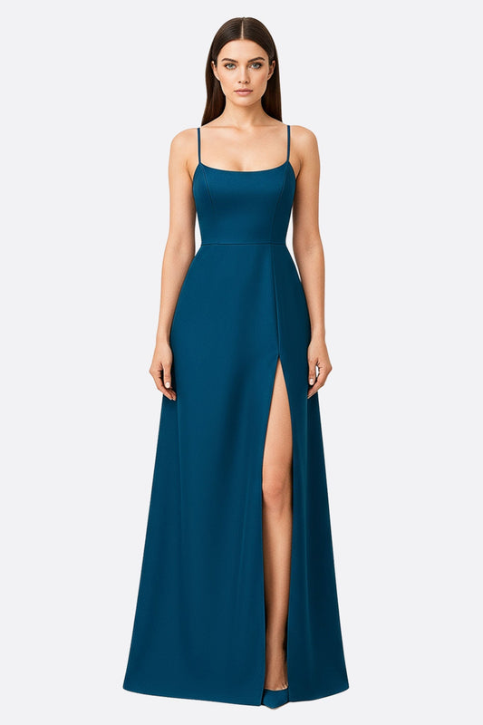Serenna | Teal Cross-Back Halter Maxi Dress1